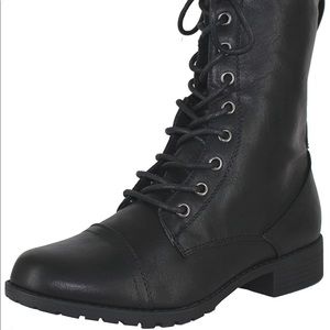 Black combat boots